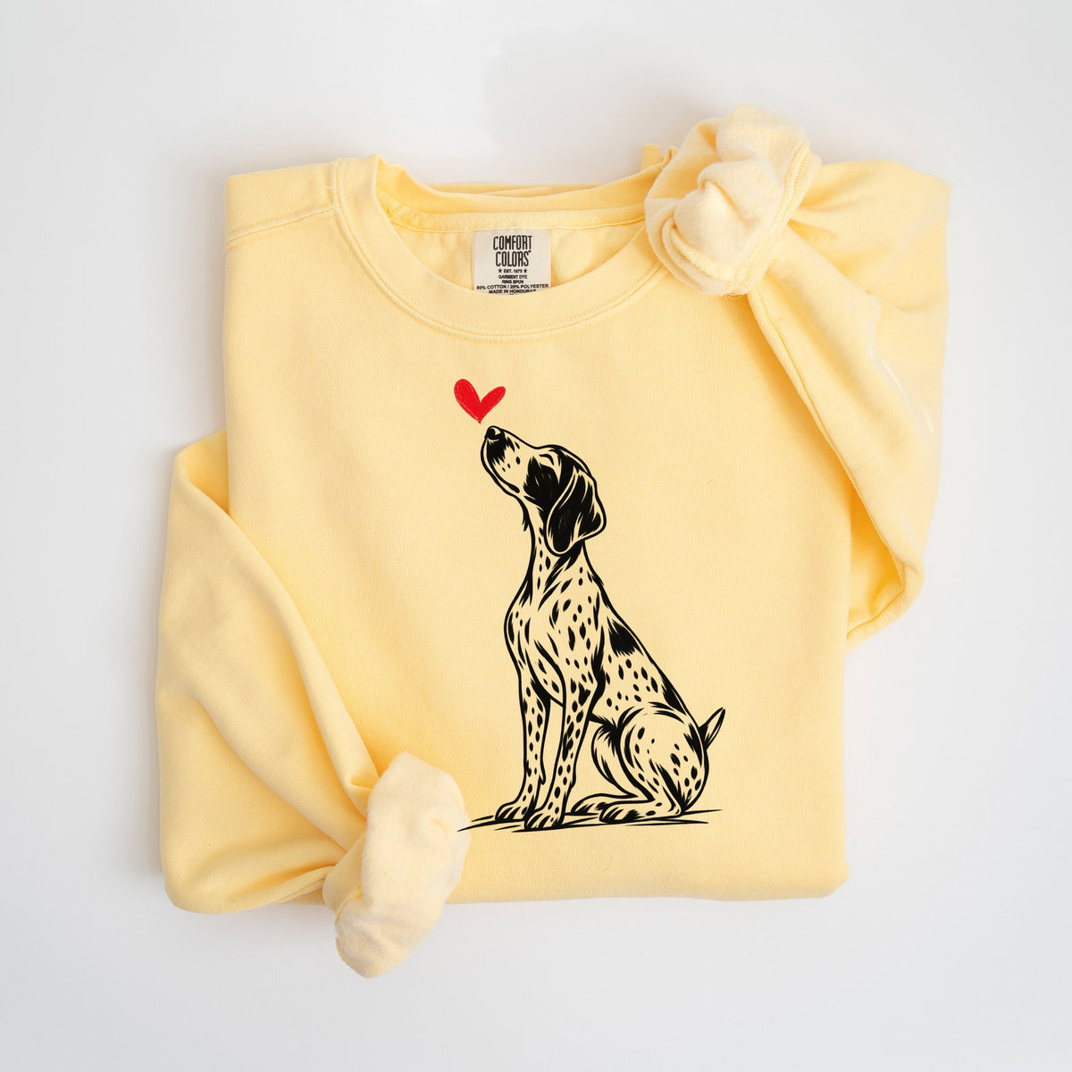 German Shorthaired Pointer Heart - Comfort Colors crewneck in Butter