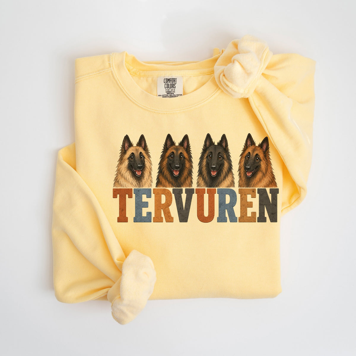 Belgian Tervuren Lineup - Comfort Colors crewneck in Butter