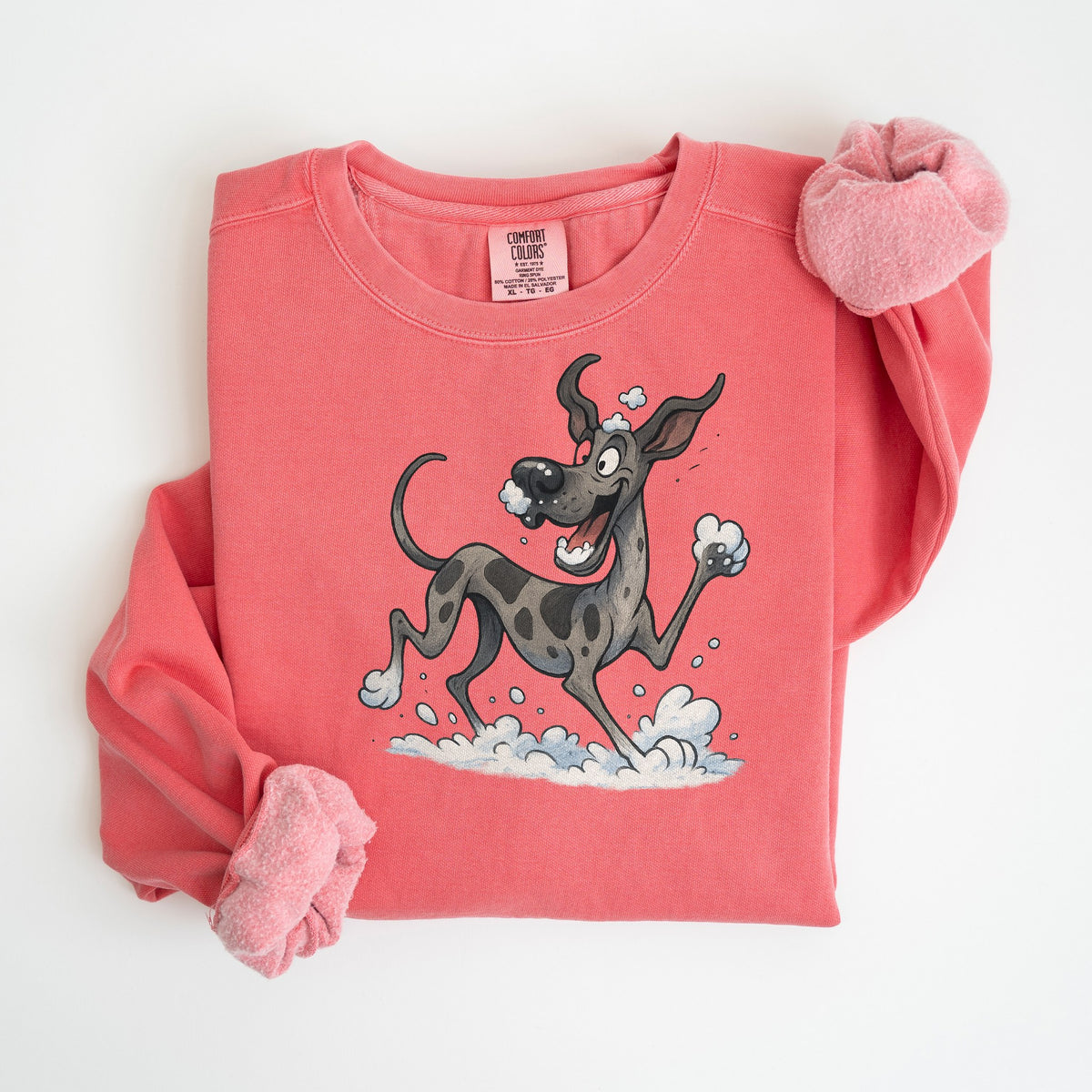 Snow Day - Great Dane - Comfort Colors crewneck in Watermelon