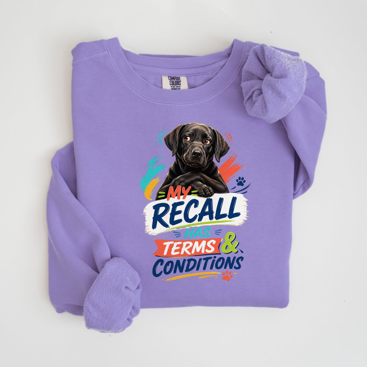 My Recall Has Terms & Conditions - Comfort Colors crewneck in Violet