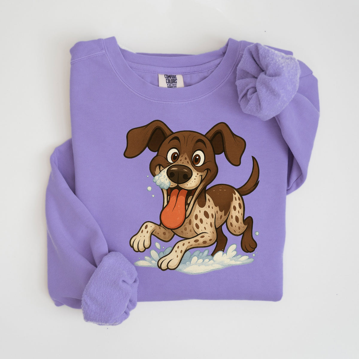 Snow Day - German Shorthaired Pointer - Comfort Colors crewneck in Violet