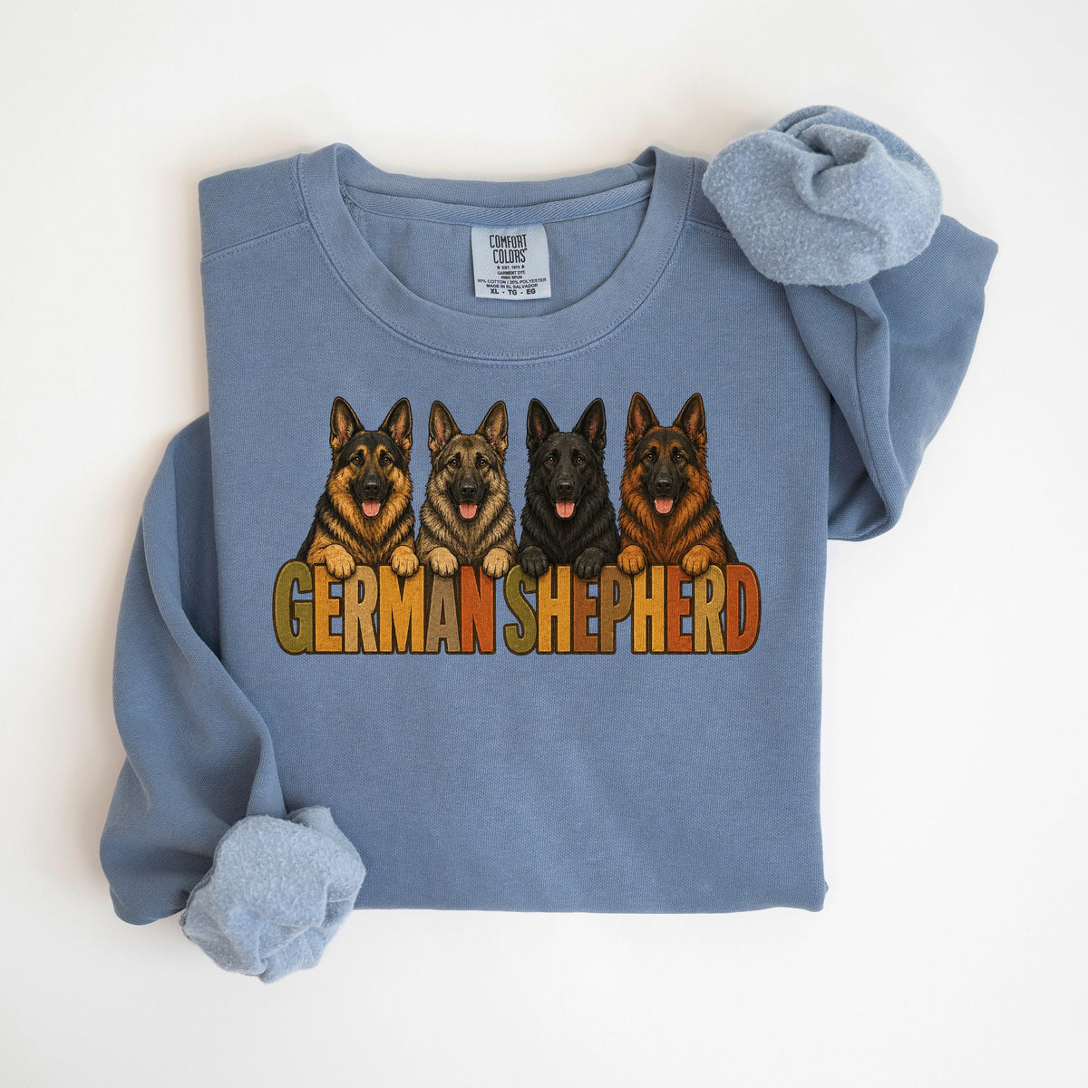 German Shepherd Lineup - Comfort Colors crewneck in Blue Jean