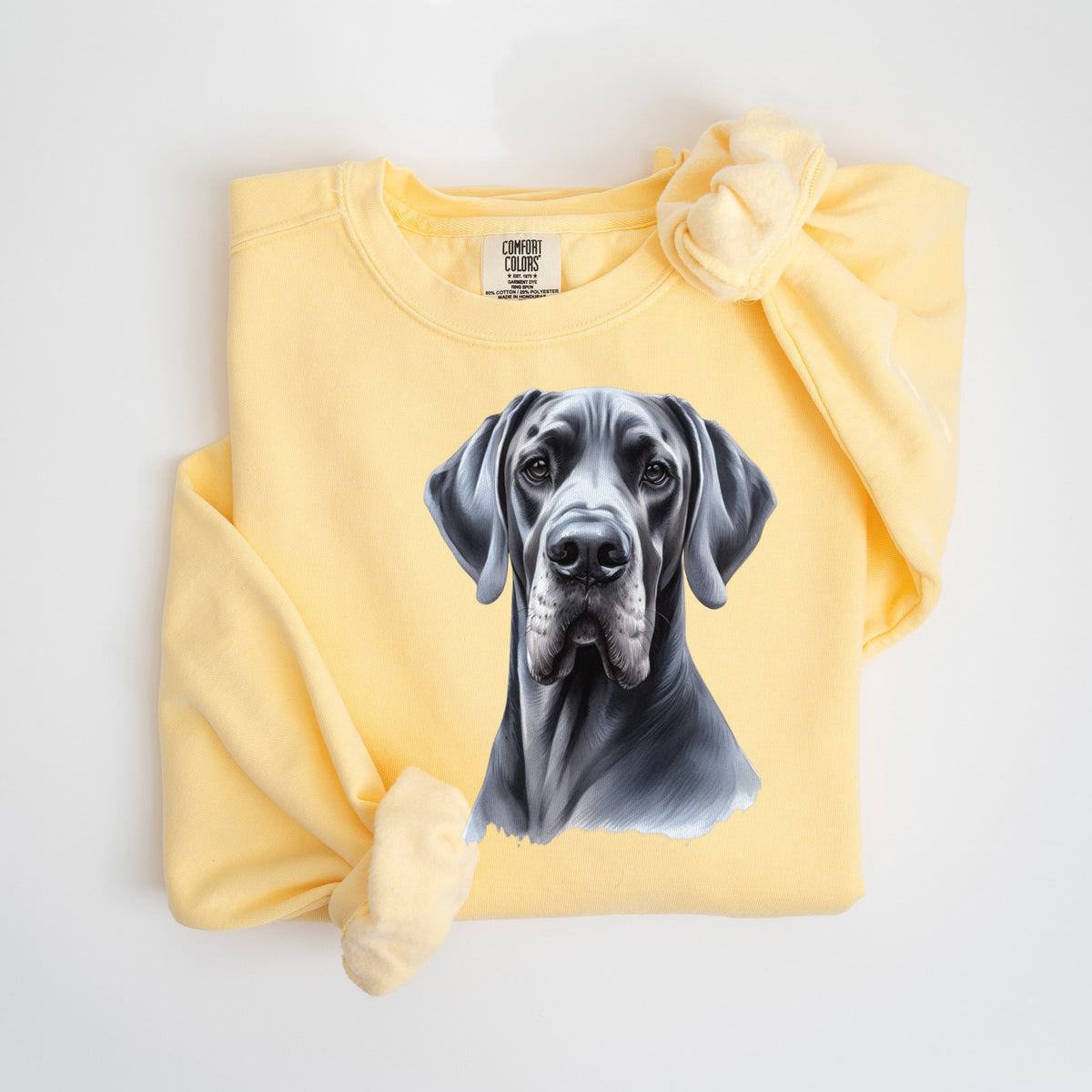 Great Dane Watercolor - Comfort Colors crewneck in Butter