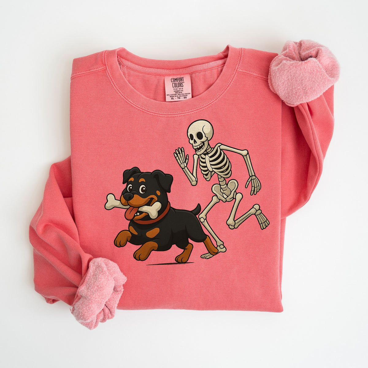 Bone Thief - Rottweiler - Comfort Colors crewneck in Watermelon