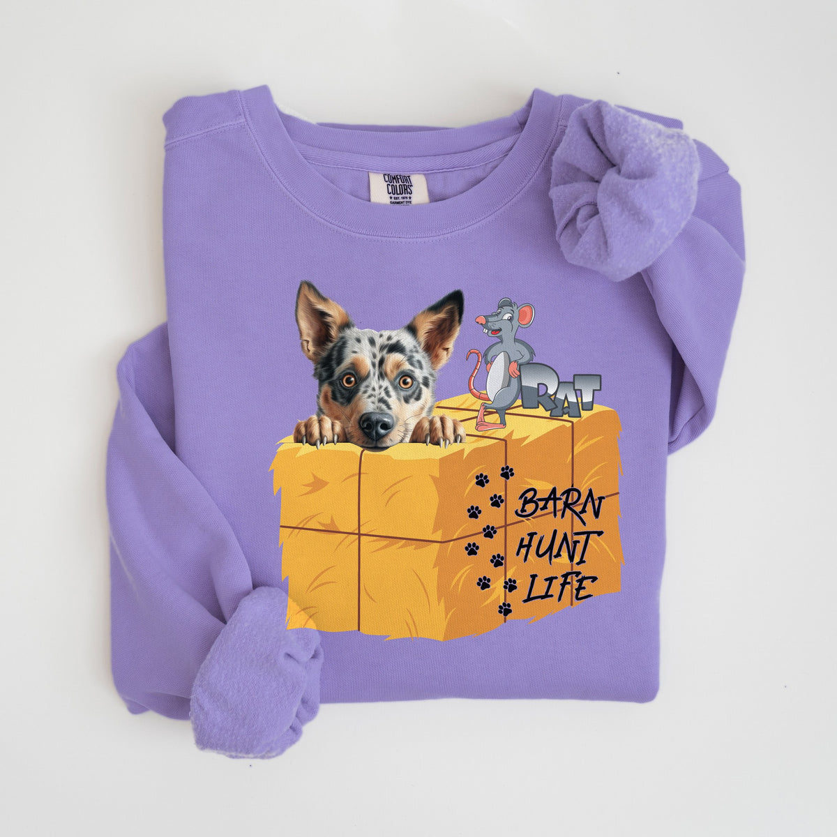 Barn Hunt Life - Australian Cattle Dog - Comfort Colors crewneck in Violet