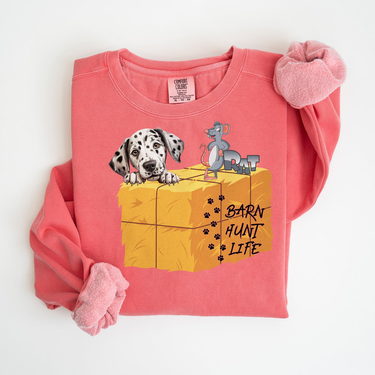 Barn Hunt Life - Dalmatian - Comfort Colors crewneck in Watermelon