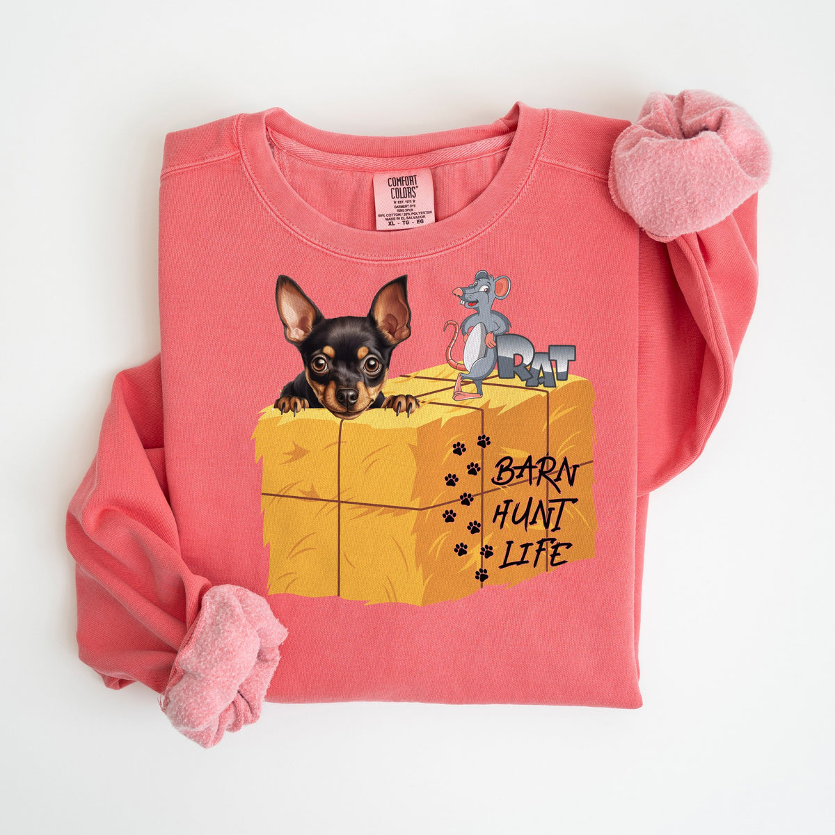 Barn Hunt Life - Miniature Pinscher - Comfort Colors crewneck in Watermelon