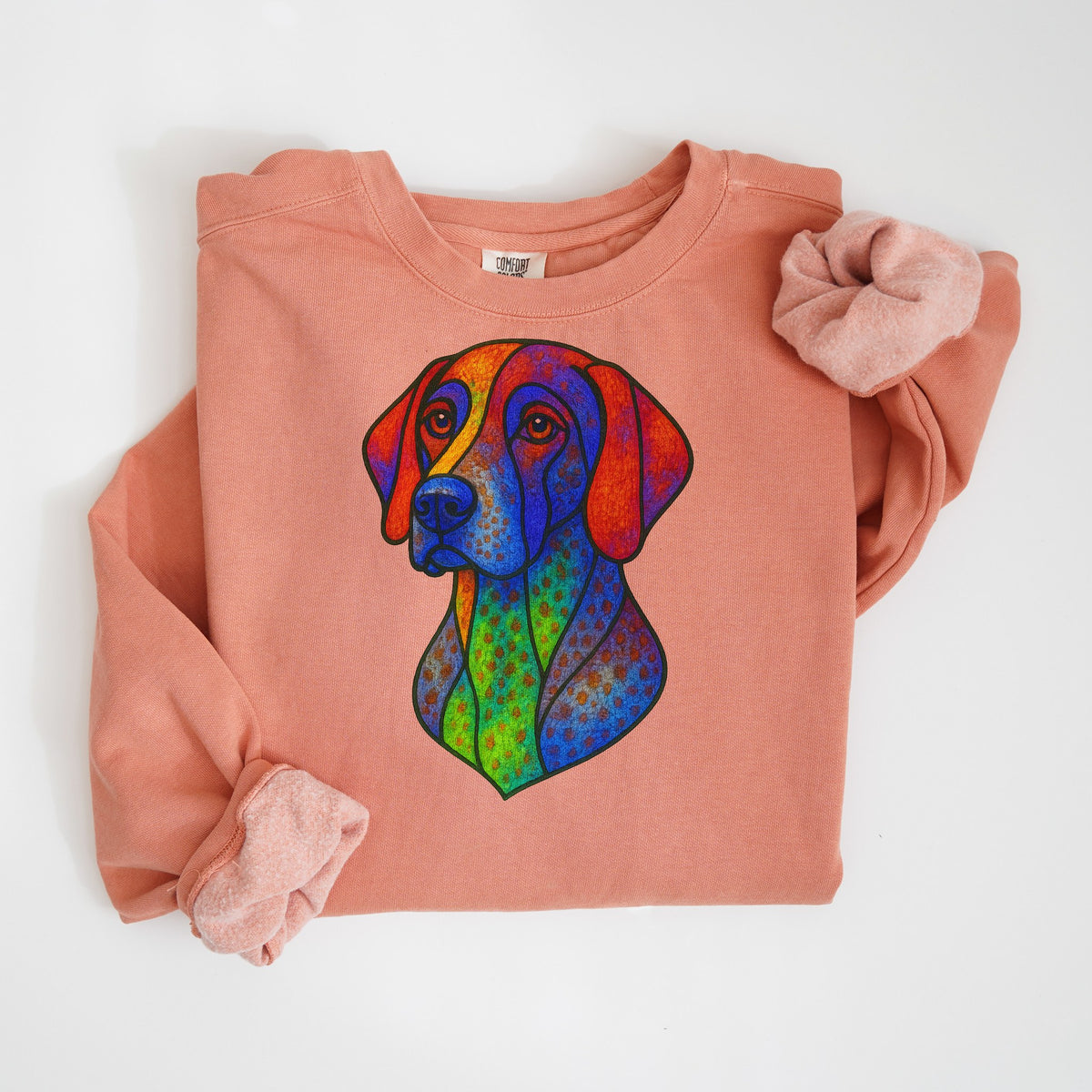 Stained Glass German Shorthaired Pointer - Comfort Colors crewneck in Terracotta