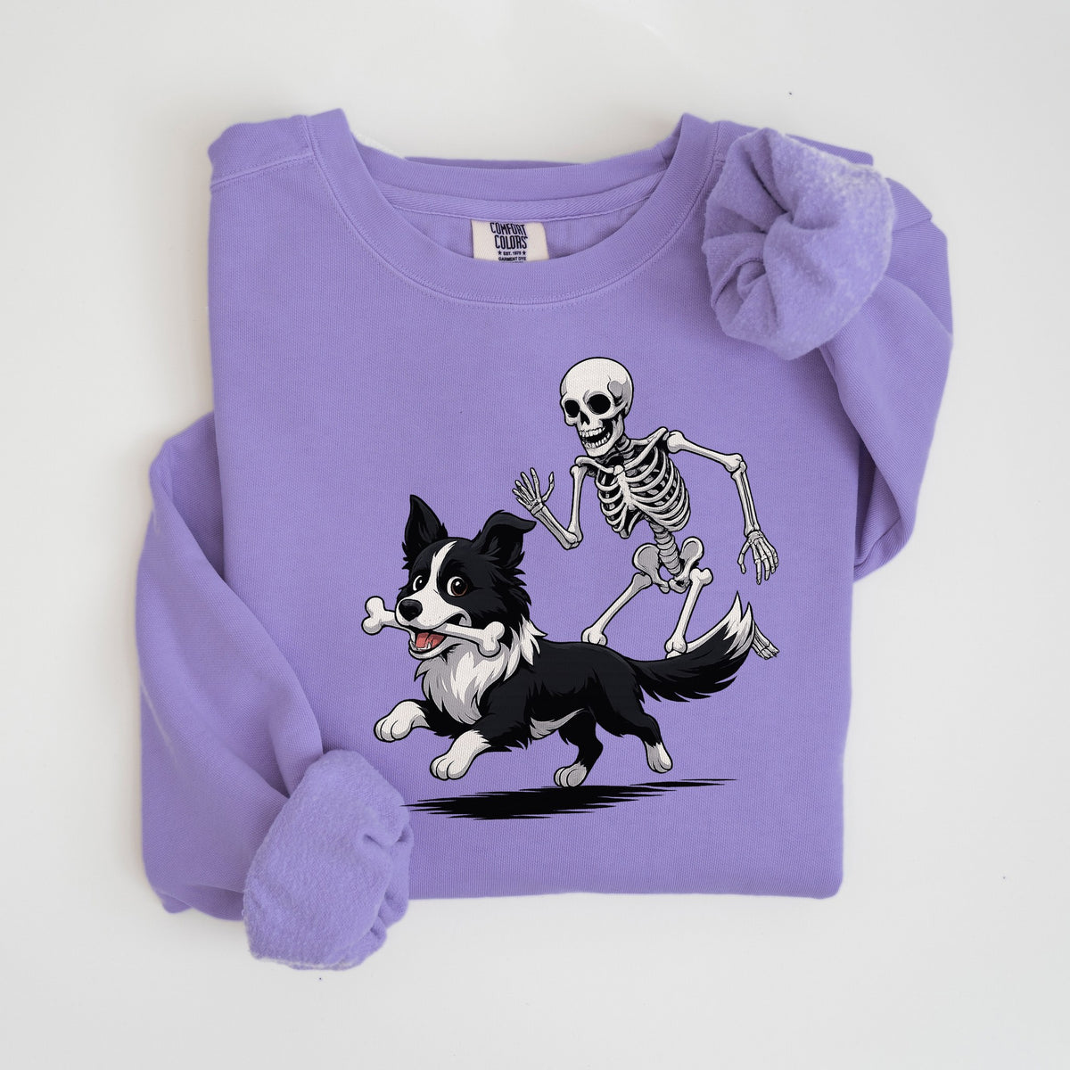 Bone Thief - Border Collie - Comfort Colors crewneck in Violet