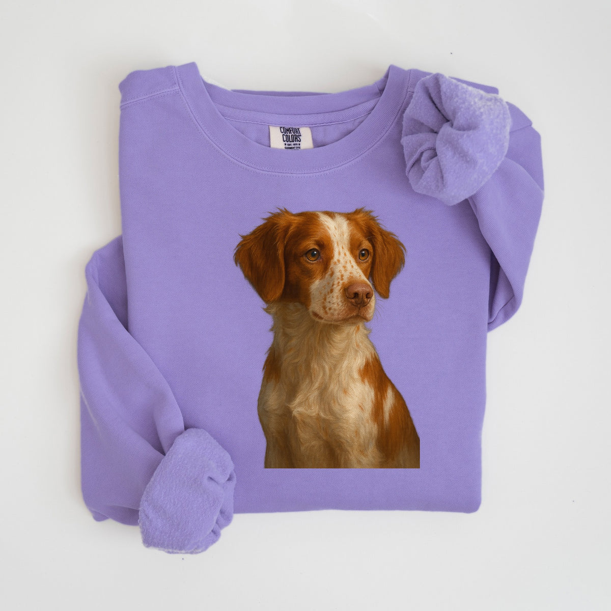 Brittany Painted Portrait - Comfort Colors crewneck in Violet