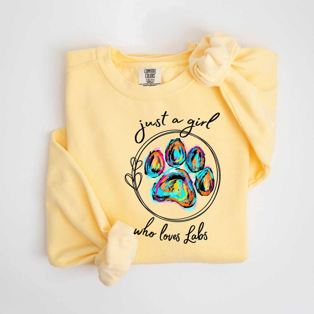 Just a Girl Who Loves Labs - Comfort Colors crewneck in Butter