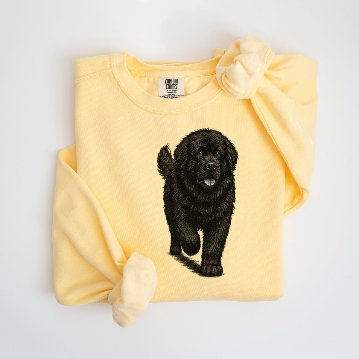 Newfoundland Ink Sketch - Comfort Colors crewneck in Butter