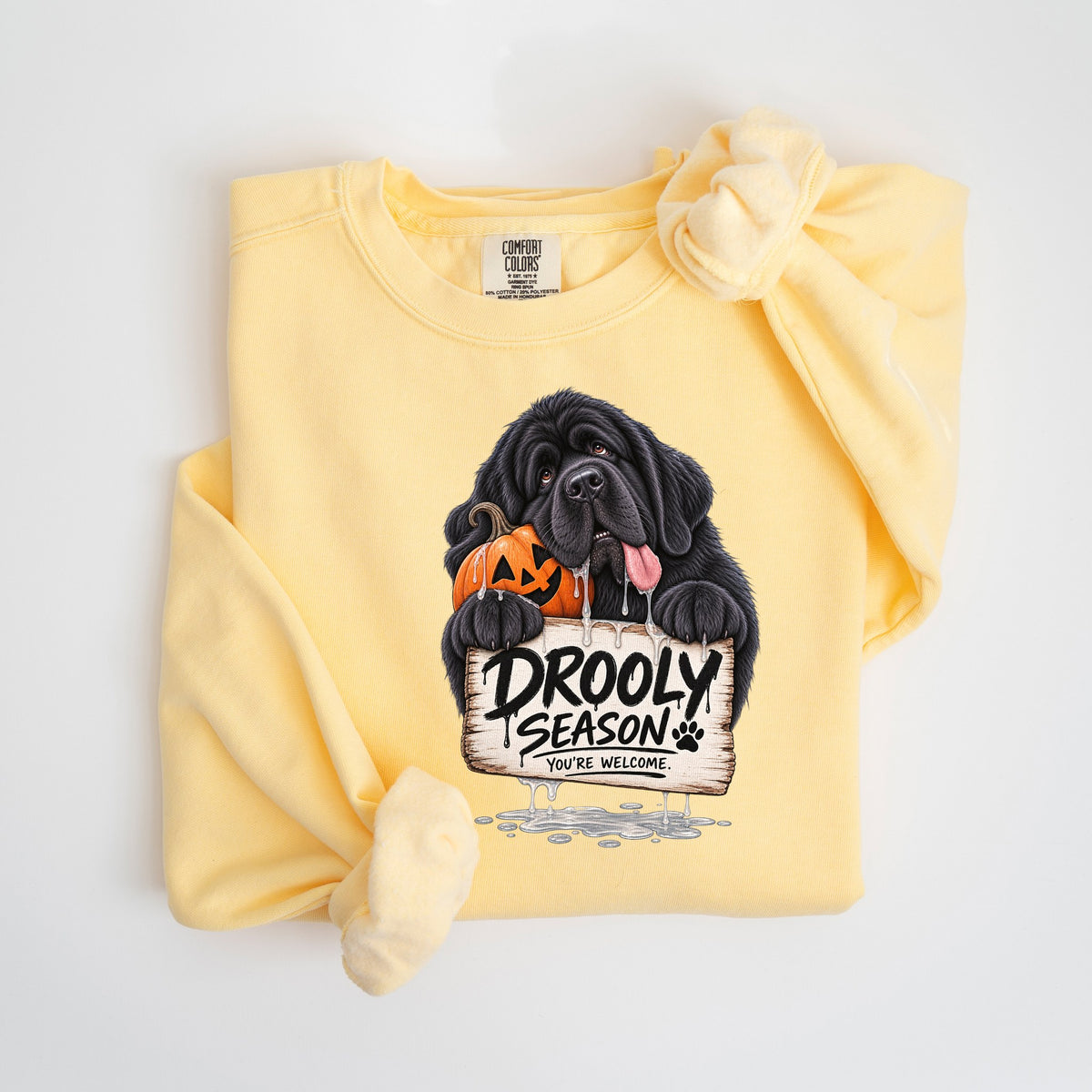 Drooly Season - Comfort Colors crewneck in Butter