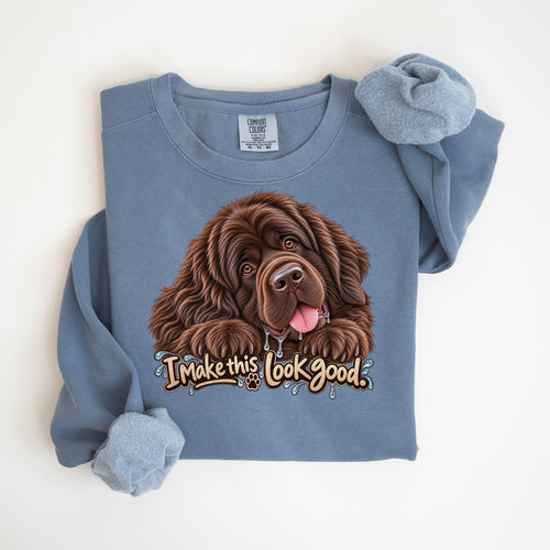 I Make This Look Good - Newfoundland - Comfort Colors crewneck in Blue Jean