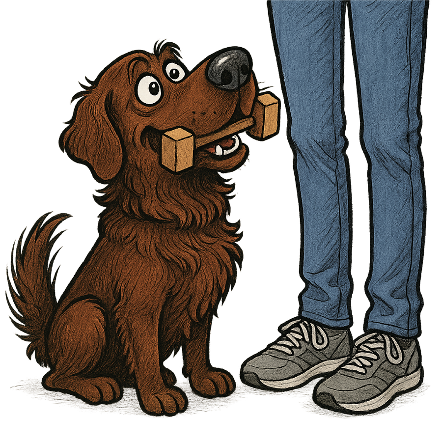 Dumbbell Retrieve - Chocolate Lab