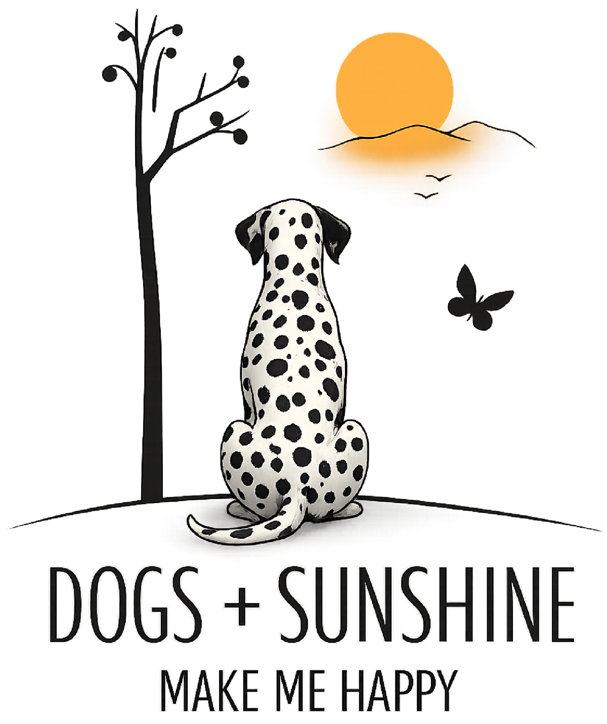 Dogs + Sunshine Make Me Happy - Dalmatian shirt design