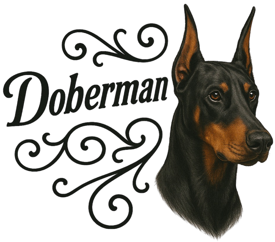 Doberman Portrait & Script