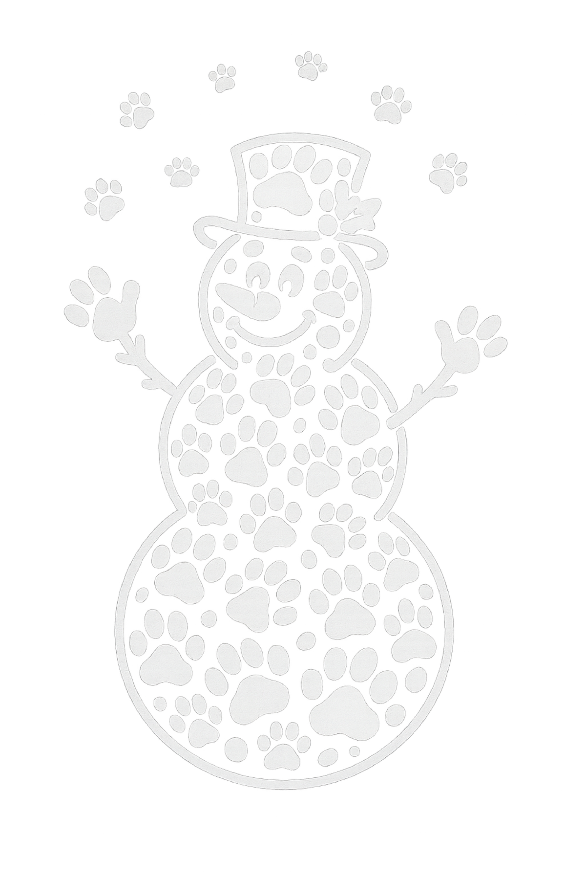 Paw Print Snowman shirt design