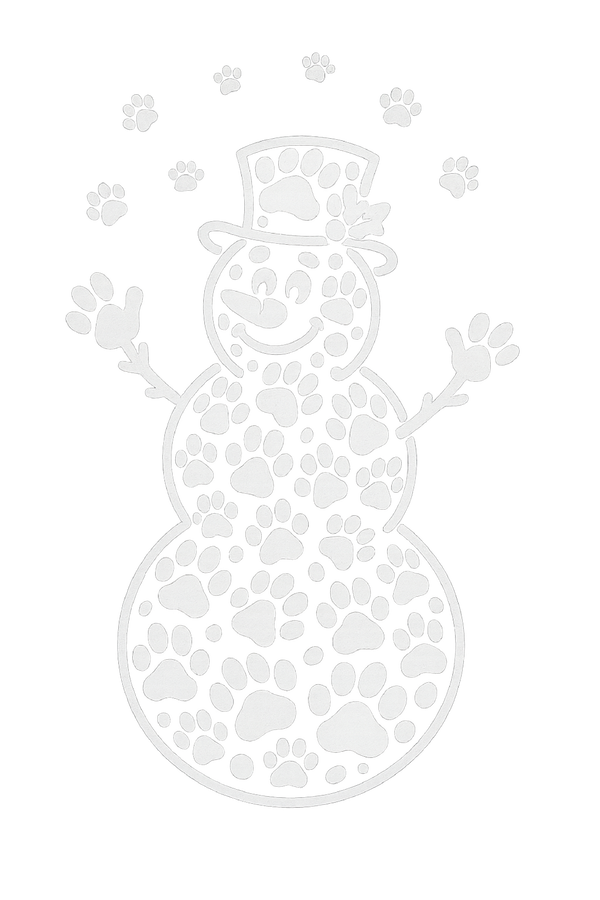 Paw Print Snowman