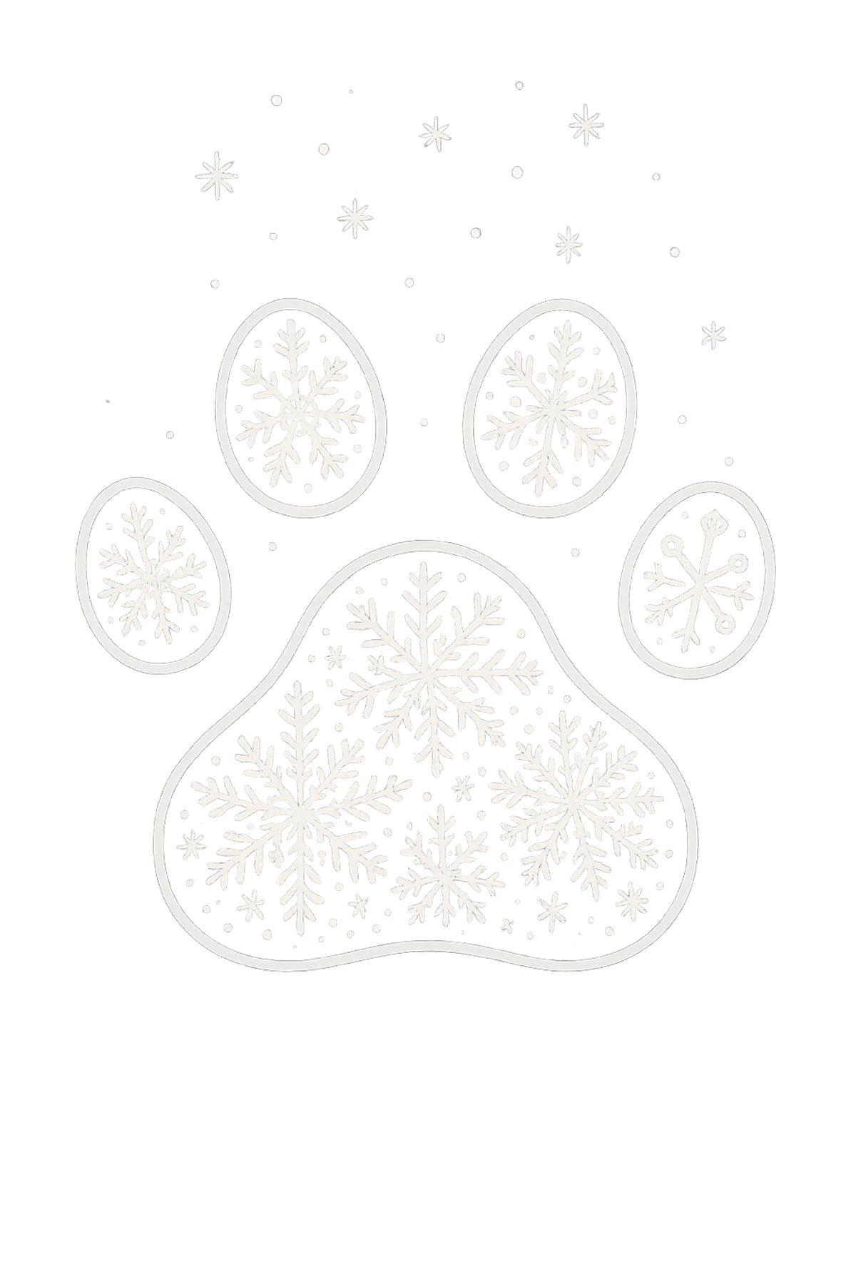Snowflake Paw Print shirt design