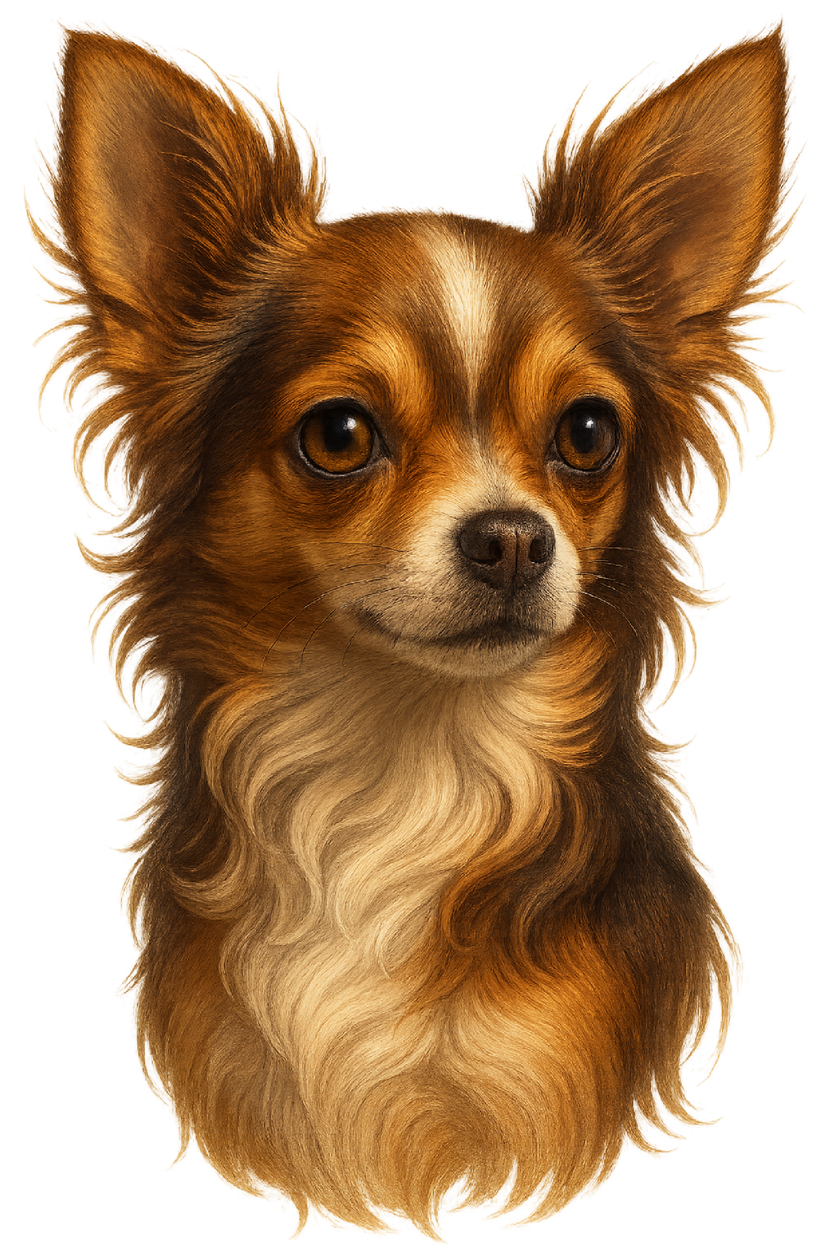 Long-Coat Chihuahua Painted Portrait shirt design