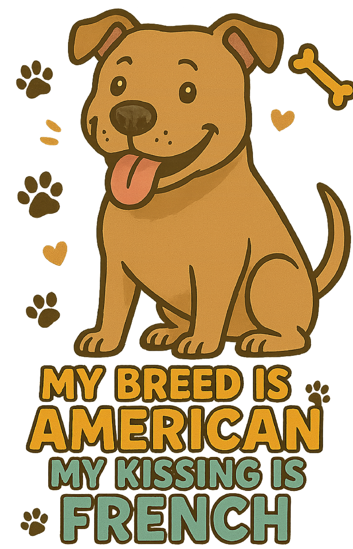 My Kissing Is French - Pit Bull shirt design