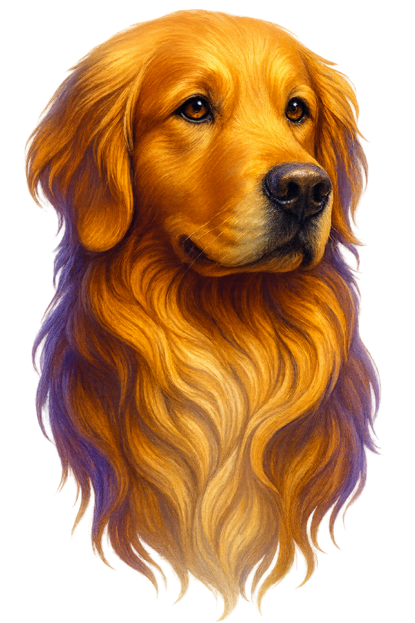 Golden Retriever Painted Portrait