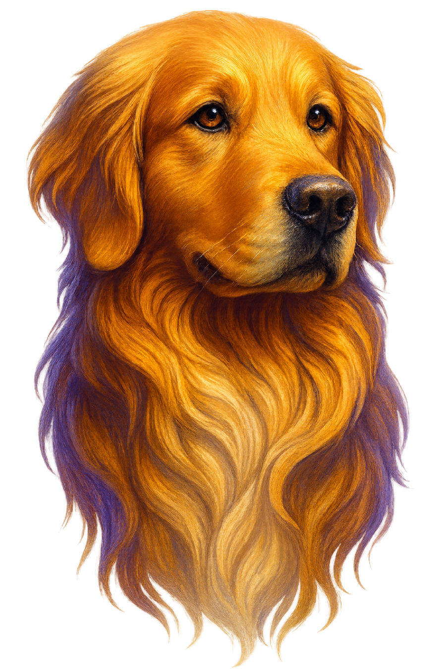 Golden Retriever Painted Portrait