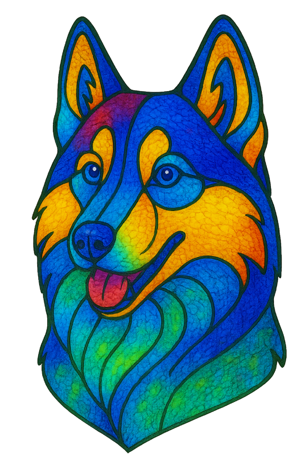Stained Glass Husky