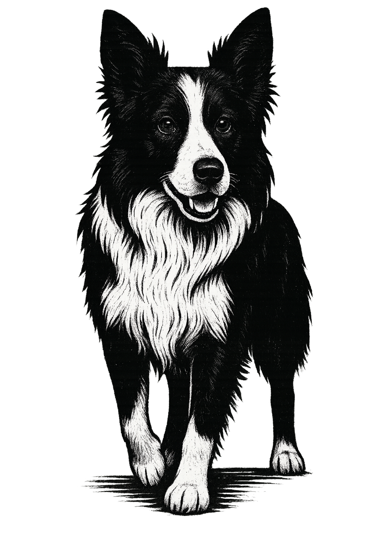 Border Collie Ink Sketch shirt design