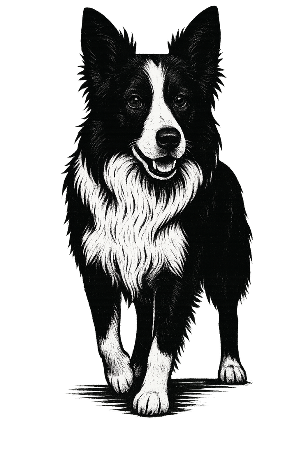 Border Collie Ink Sketch