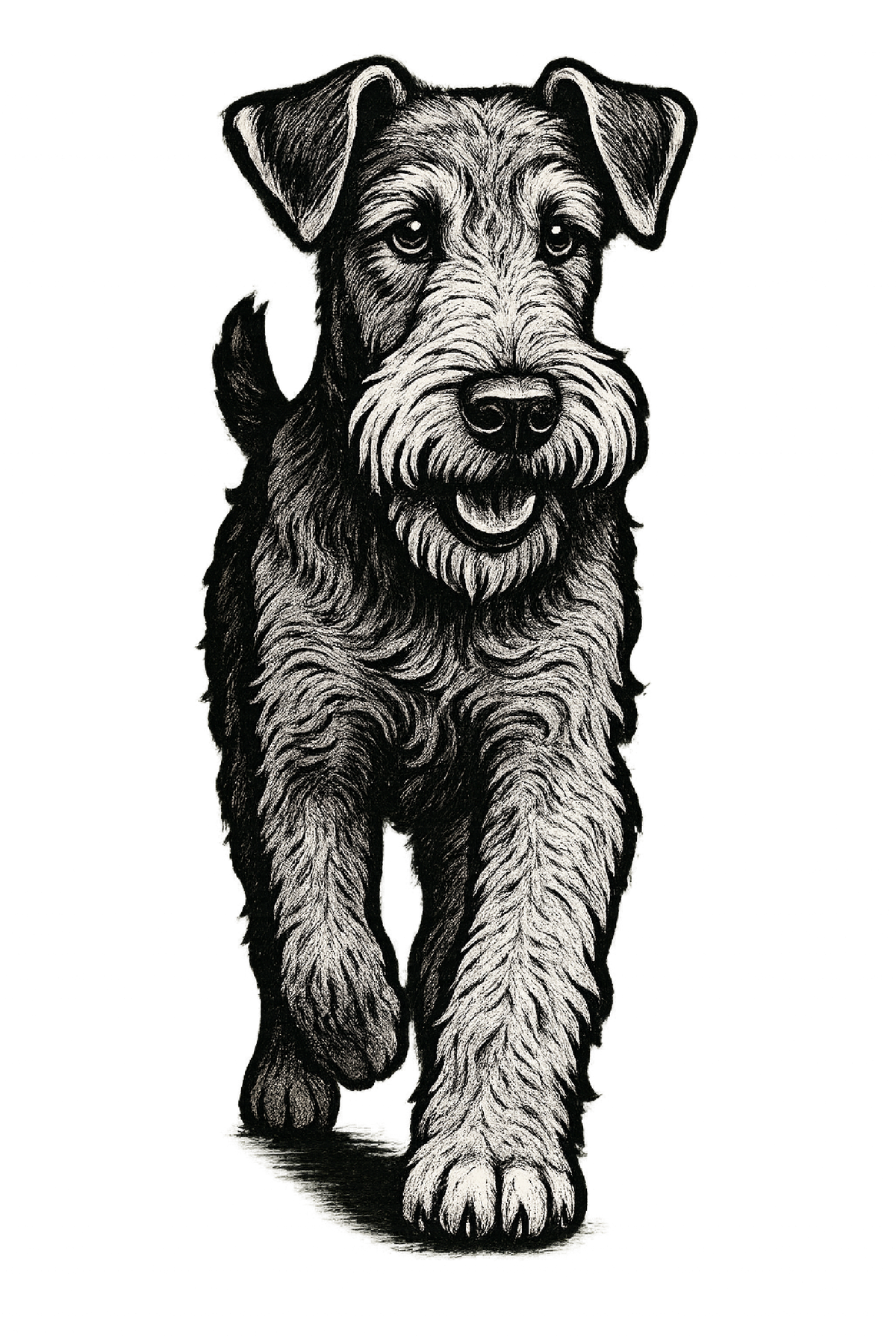 Airedale Pencil Sketch shirt design