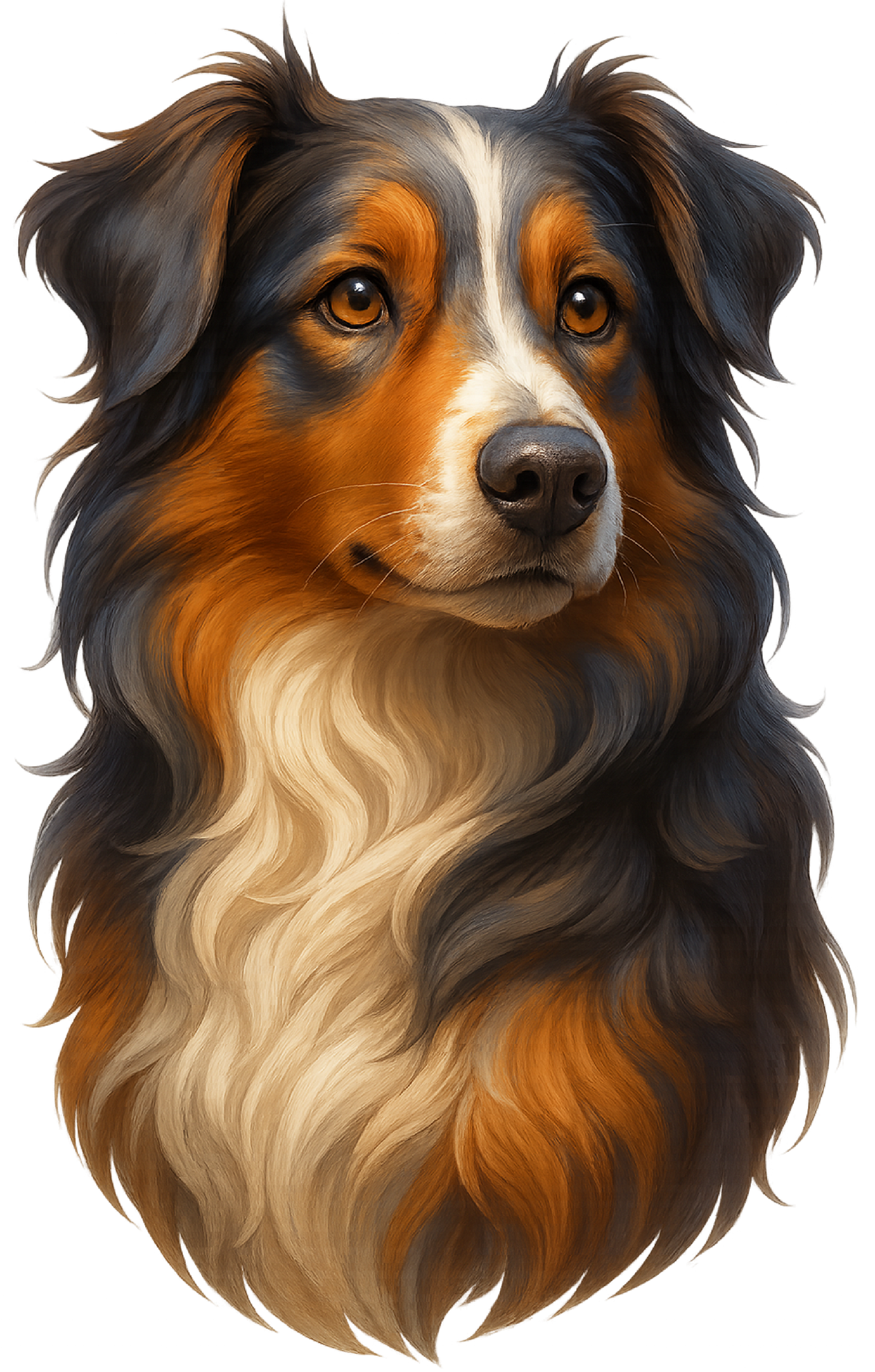 Australian Shepherd Painted Portrait shirt design