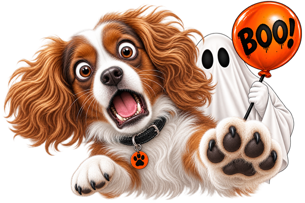 Boo! Cavalier King Charles & Ghost