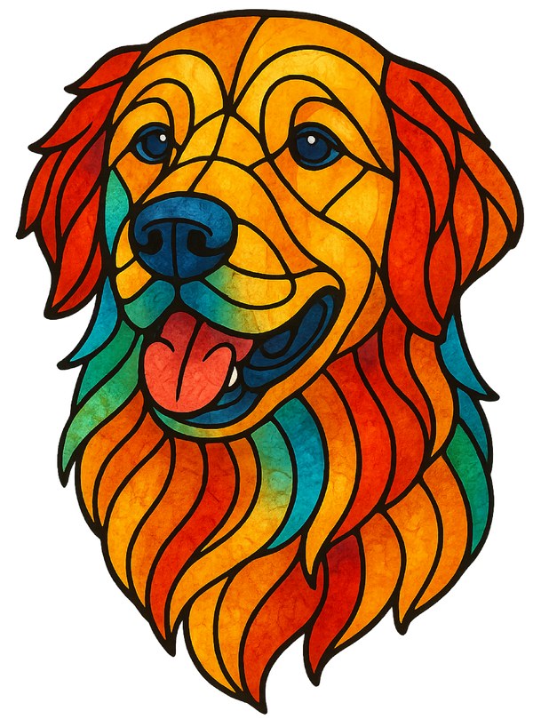 Stained Glass Golden Retriever