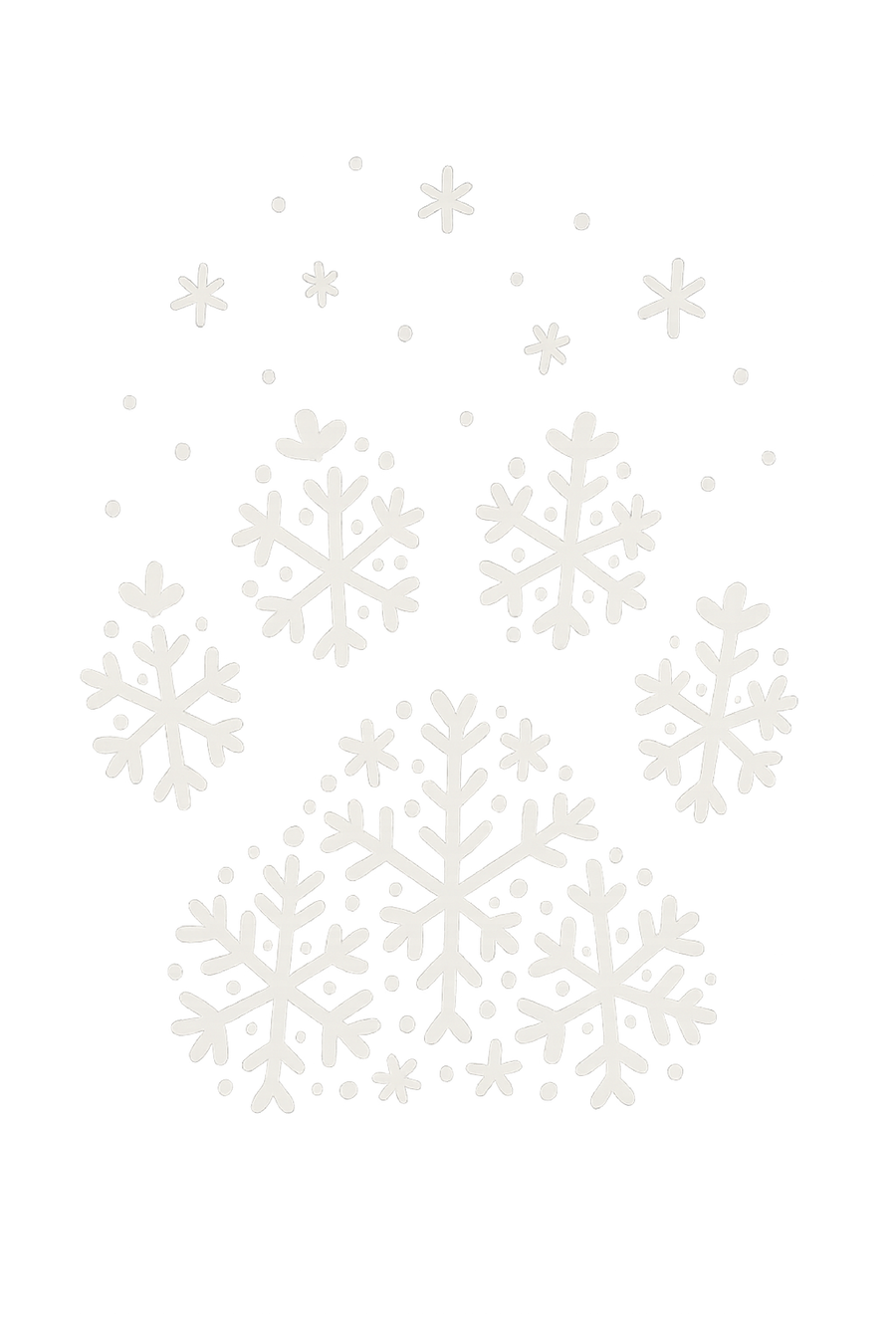 Paw Print of Snowflakes