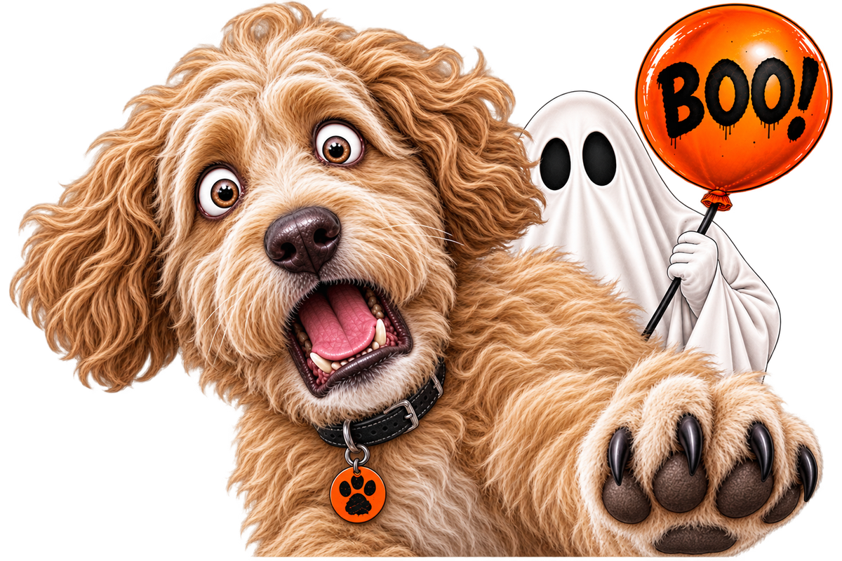Boo! Tan Doodle & Ghost shirt design