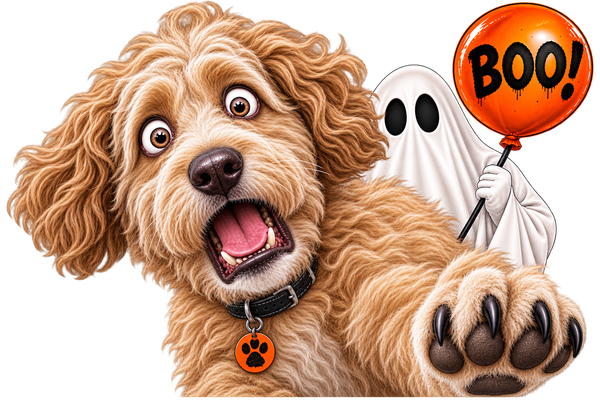 Boo! Tan Doodle & Ghost