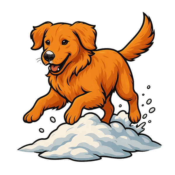 Snow Day - Red Golden Retriever