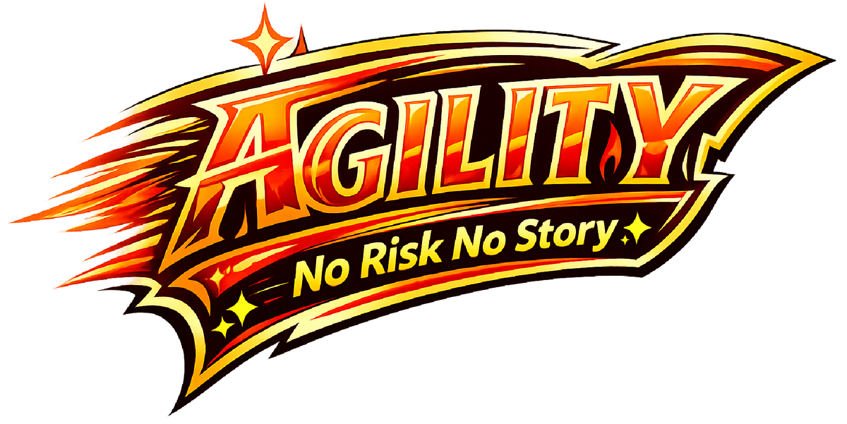 Agility: No Risk No Story - Orange & Yellow shirt design