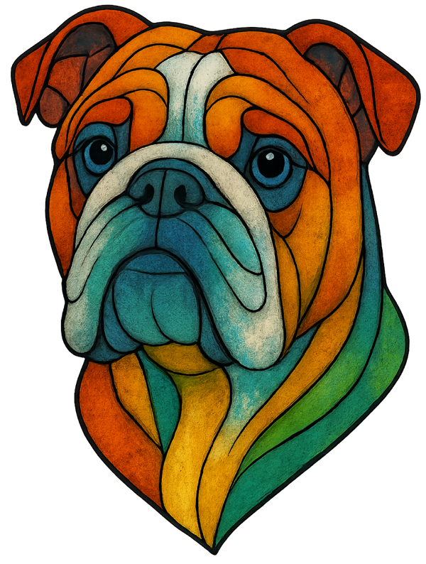 Stained Glass Bulldog