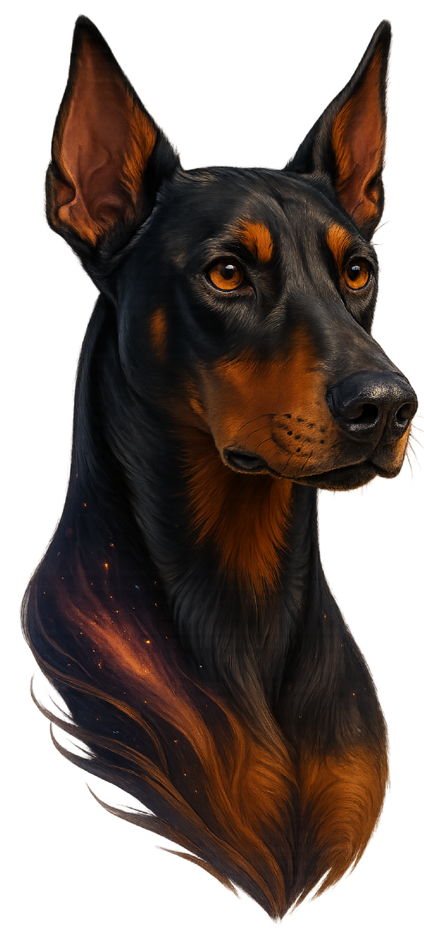 Doberman Painted Portrait