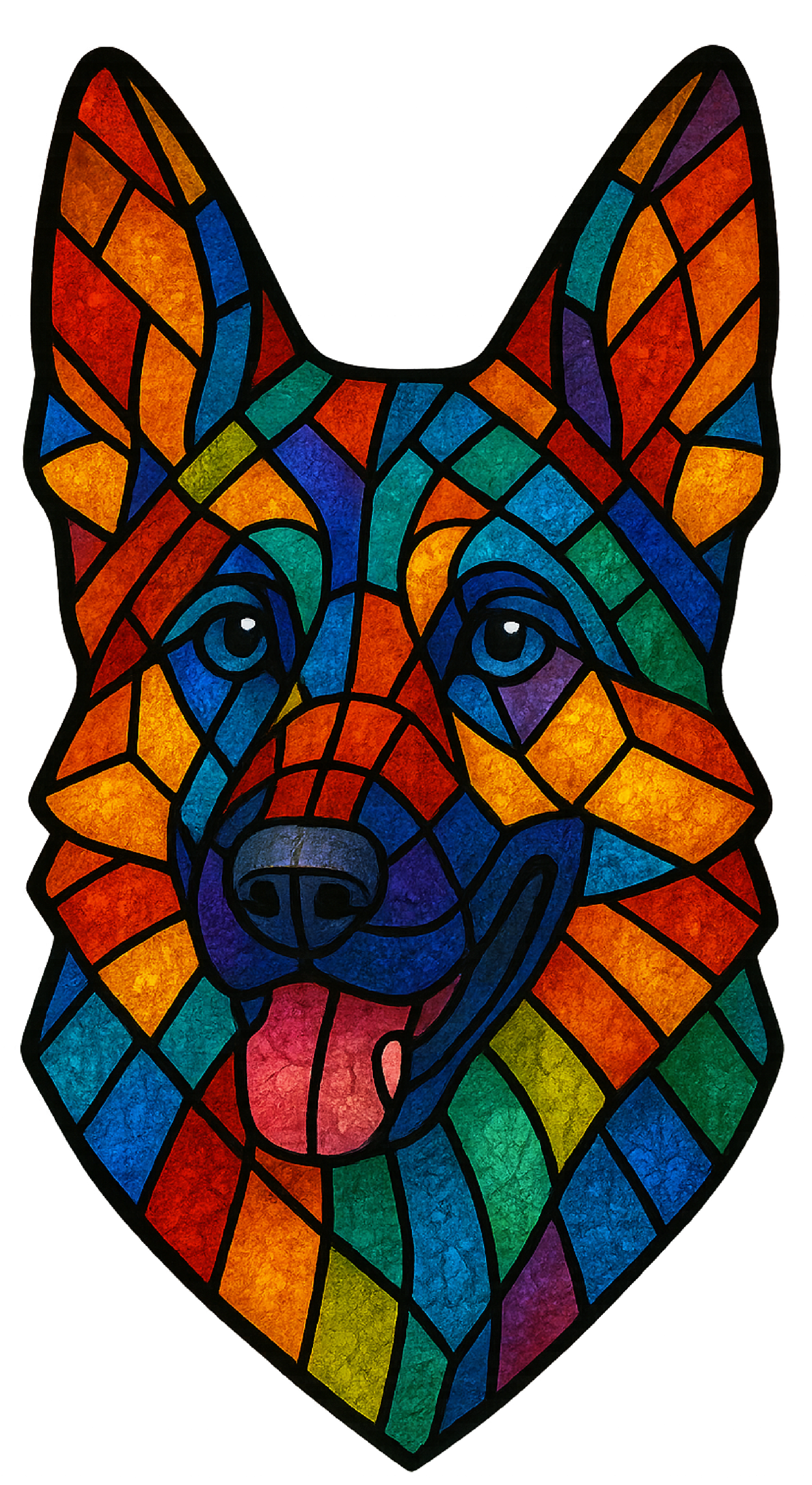 Stained Glass German Shepherd - Rainbow shirt design