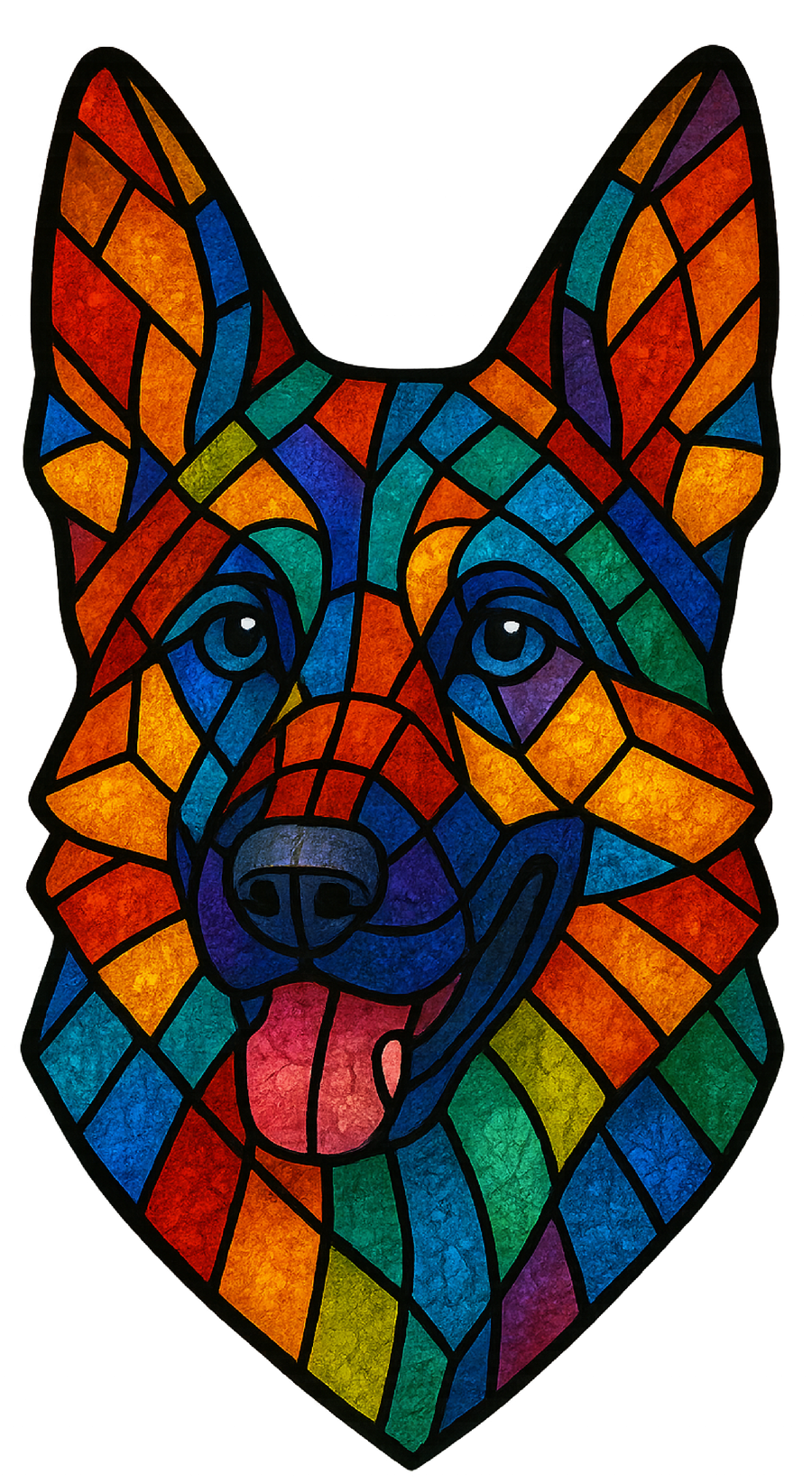 Stained Glass German Shepherd - Rainbow