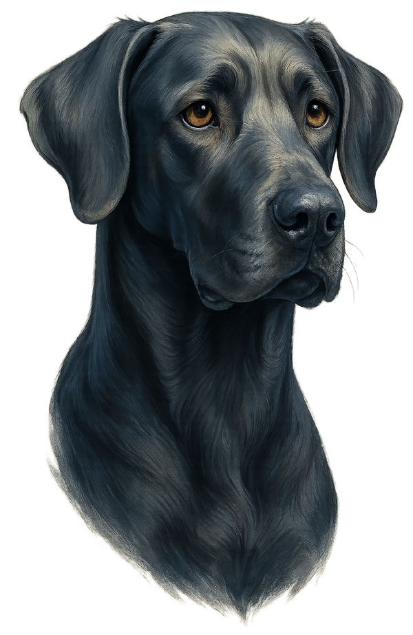 Black Great Dane Painted Portrait
