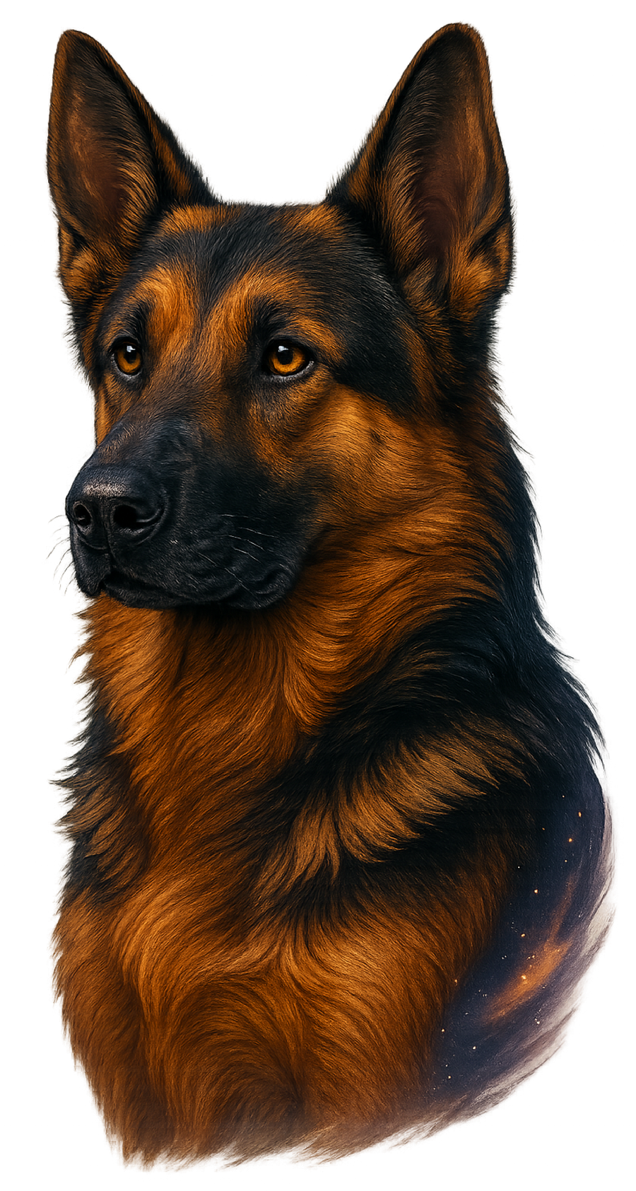 German Shepherd Painted Portrait