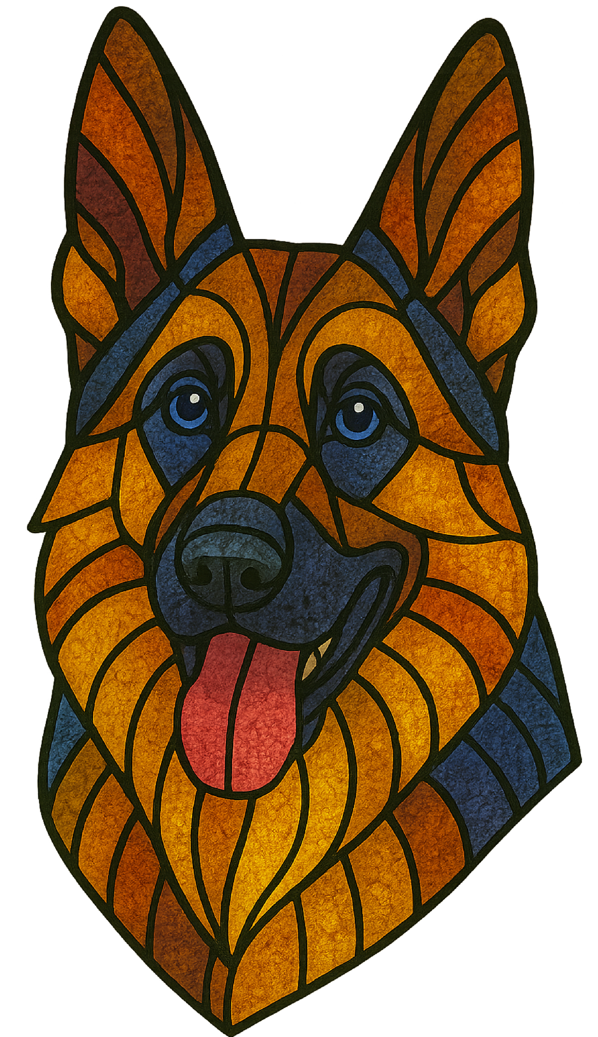Stained Glass German Shepherd - Amber shirt design