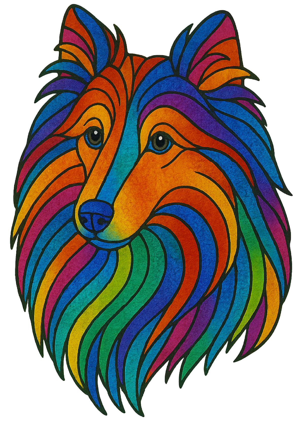 Stained Glass Sheltie shirt design