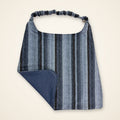 Blue Stripes / Navy Diamonds drool bib, stripe side