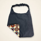 Penny Circles / Navy Basketweave drool bib, navy side